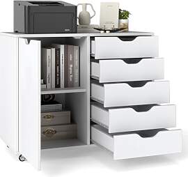 KOMFOTTEU Aktenschrank mit Rollen, Rollcontainer