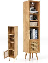 KOMFOTTEU Bücherschrank Rattan,