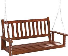 KOMFOTTEU Hängebank aus Pappelholz, 2-3-Sitzer