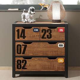 Kommode Beli Kiefer teilmassiv mit Schubladen