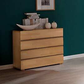 Kommode Como Buche Massivholz mit Schubladen