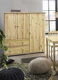 Kommode MÖBILIA, beige (natur), B:132cm H:136cm