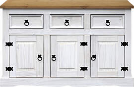 Kommode MÖBILIA, weiß (weiß, honig), B:130cm