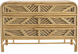 Kommode Rattan 3 Schubladen GALON