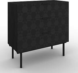 Kommode Roma Schwarz MDF/Echtholz