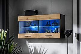 Komodee, Vitrine Schrank Savona, Wotan/Schwarz,