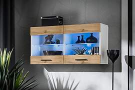 Komodee, Vitrine Schrank Savona, Wotan/Weiß,