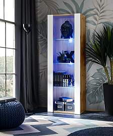 Komodee, Vitrine Schrank Tivoli, Weiß/Wotan,