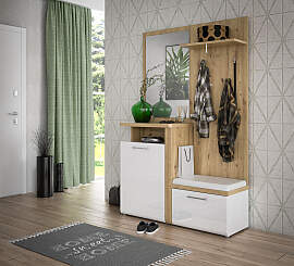 Kompaktgarderobe FORTE "Tuluza", weiß