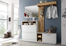 Kompaktgarderobe HBZ "Milano mit Spiegel,