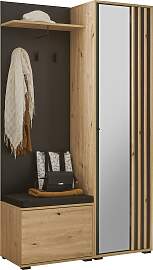 Kompaktgarderobe HBZ "Volano in schwarz Eiche 