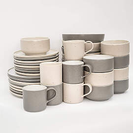 Komplett Set Mixed - Granit Grau & Cappuccino