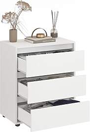 KOMTO Kommode Weiß mit 3 Schubladen –