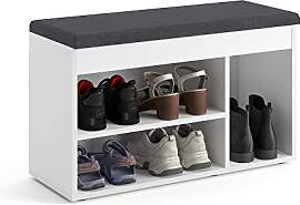 KOMTO Schuhbank mit Sitzfläche - Schuhregal Bank