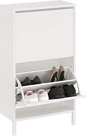 KOMTO Schuhschrank Schmal Weiß - Schuhregal