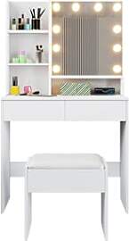 Komtopod Schminktisch mit LED-Beleuchtung,