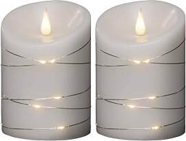 Konstsmide LED Echtwachskerze, weiß, mit 3D