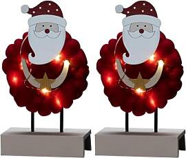 Konstsmide LED Holzsilhouette Santa mit Baumwolle, 