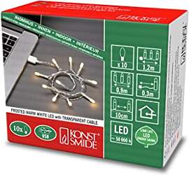 Konstsmide LED Lichterkette, gefrostet, 10 warm