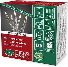Konstsmide Micro LED Lichterkette, 10 warm weiße