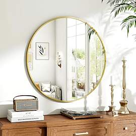 Koonmi 70cm Runder Spiegel Gold Spiegel Rund
