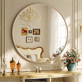 Koonmi 90 cm Runder Badezimmerspiegel –