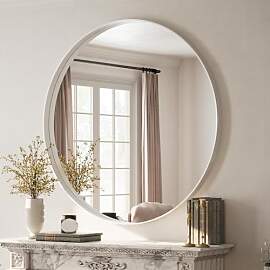 Koonmi Luxuriöse Spiegel Rund 120 cm, Silber