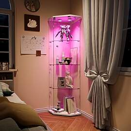KOOPMAD Eckvitrine Glasvitrine,Vitrinenschrank mit 