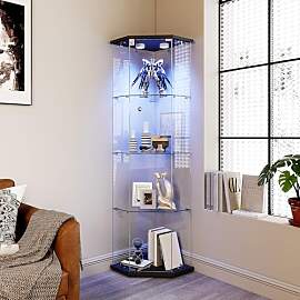 KOOPMAD Eckvitrine Glasvitrine,Vitrinenschrank mit 