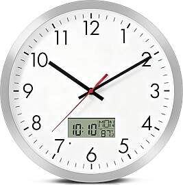 Koosome 30cm Wanduhr Digital Analog mit