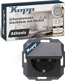 Kopp ATHENIS Schutzkontaktsteckdose mit Deckel -
