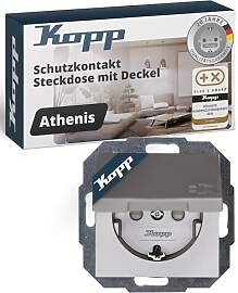 Kopp ATHENIS Schutzkontaktsteckdose mit Deckel -