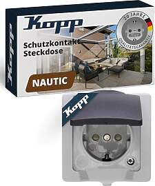 Kopp NAUTIC 1-fach Schutzkontakt-Steckdose mit
