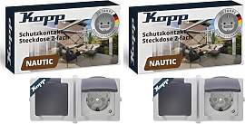 Kopp Nautic 2-Fach Aufputz-Steckdose für