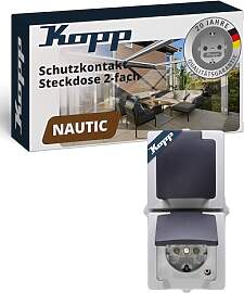 Kopp NAUTIC 2-fach Schutzkontakt-Steckdose mit