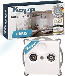 Kopp PARIS 2-fach Antennensteckdose - Arktis-Weiß 