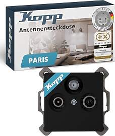 Kopp PARIS 3-fach Antennensteckdose - Matt-Schwarz 