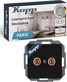 Kopp PARIS Lautsprecher-Steckdose in Matt-Schwarz
