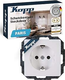 Kopp PARIS Schutzkontaktsteckdose in Arktis-Weiß
