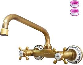 KOPYFANTAP Küchenarmatur Wandmontage Messing