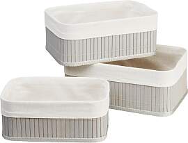 Korbset Bamboo Grau, 3er Set