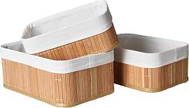 Korbset Bamboo in Beige, 3 Stück
