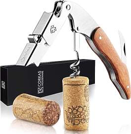 Korkenzieher,CORKAS Holz Kellnermesser,Profi