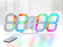 KOSUMOSU Wanduhr, Neon-Digitaluhr,