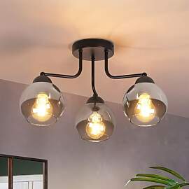 Kowanie Deckenleuchte Glas Deckenlampe Schwarz: