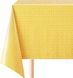 KP HOME Gelb Tischdecke Abwaschbar mit Weißem