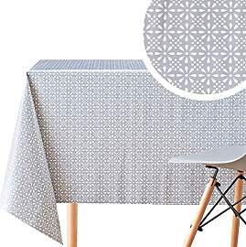 KP HOME Grau Tischdecke Abwaschbar Rechteckig 200