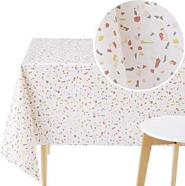 KP HOME PVC Tischdecke mit Terrazzo Muster -