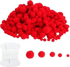 KQDRAVINE 500 Stück Rote Pompons Zum Basteln,
