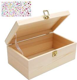 KQDRAVINE Holzkiste mit Deckel und Ein Set